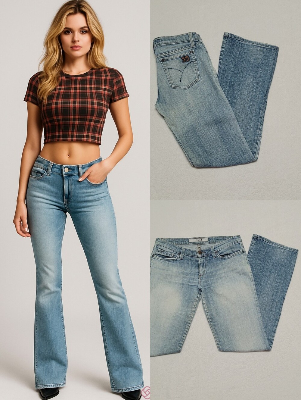 Joe's Jeans Vintage Stretchy Faded Light-wash Low-Rise Boot Cut Jeans 28